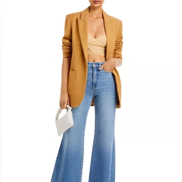 Derek Lam 10 Crosby Linen Gianna Wrap Bustier Tan Crop Top Size 8 Women's - Picture 2 of 15